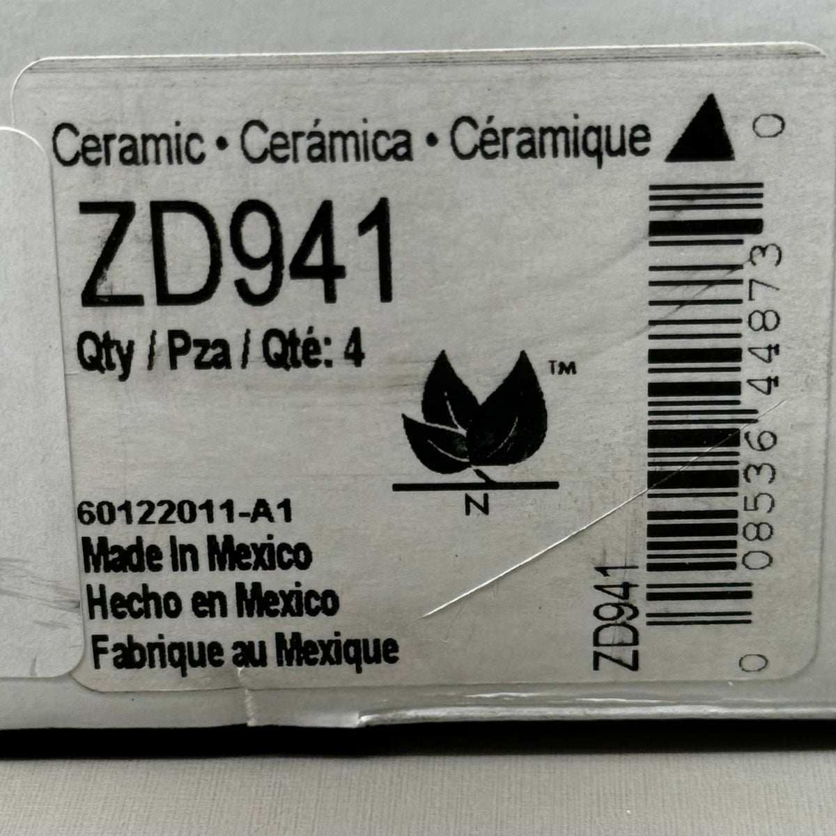 WAGNER QS QuickStop Ceramic Disc Brake Pad Set 5 1/2" x 2" Black ZD941