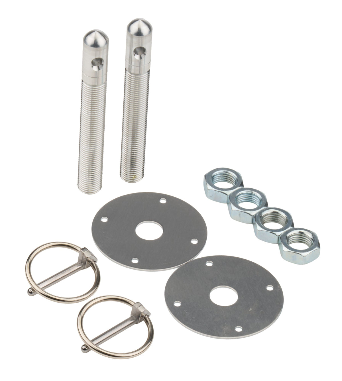 Alum Hood Pin Kit 1/2in with 3/16in Clips Silver