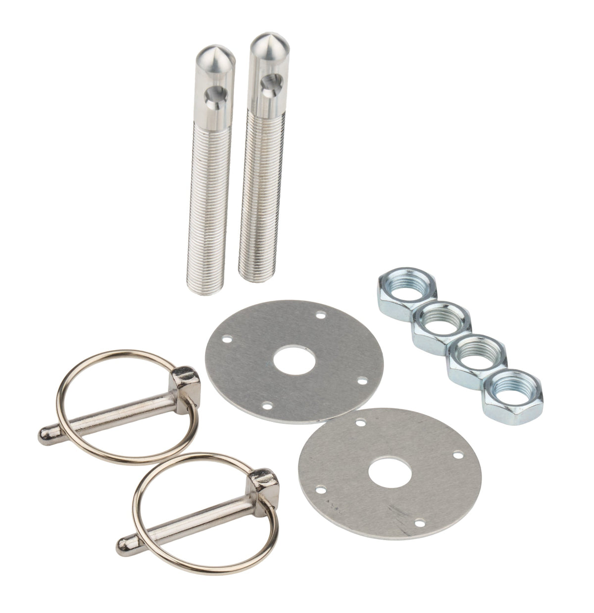 Alum Hood Pin Kit 1/2in with 1/4in Clips Silver