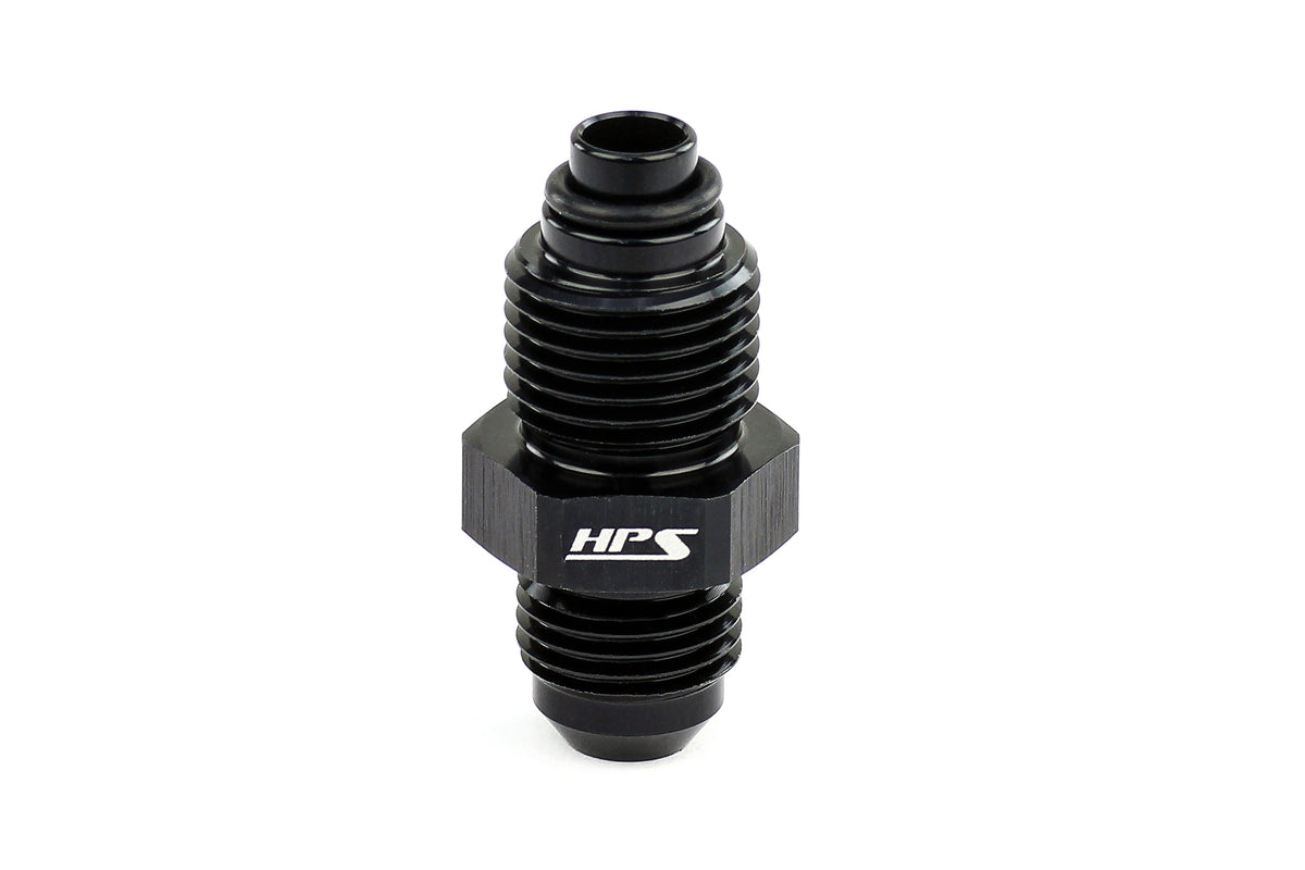 HPS Performance Products AN Male to Inverted Flare Male Power Steering Adapter, Aluminum, Black