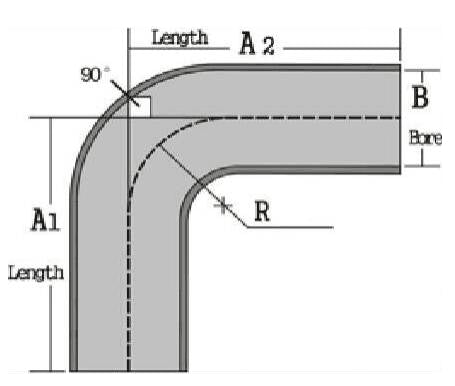 1.250" OD 16ga 90° Mandrel Bend - Polished OD - 6061 Aluminum - (1.875" CLR / 6.000" Legs)