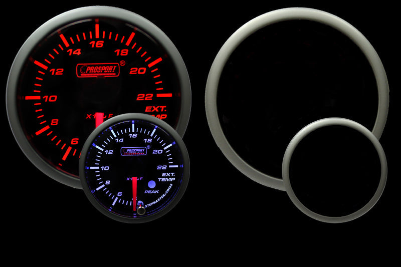 2-1/16" Premium Amber / White EGT Gauge