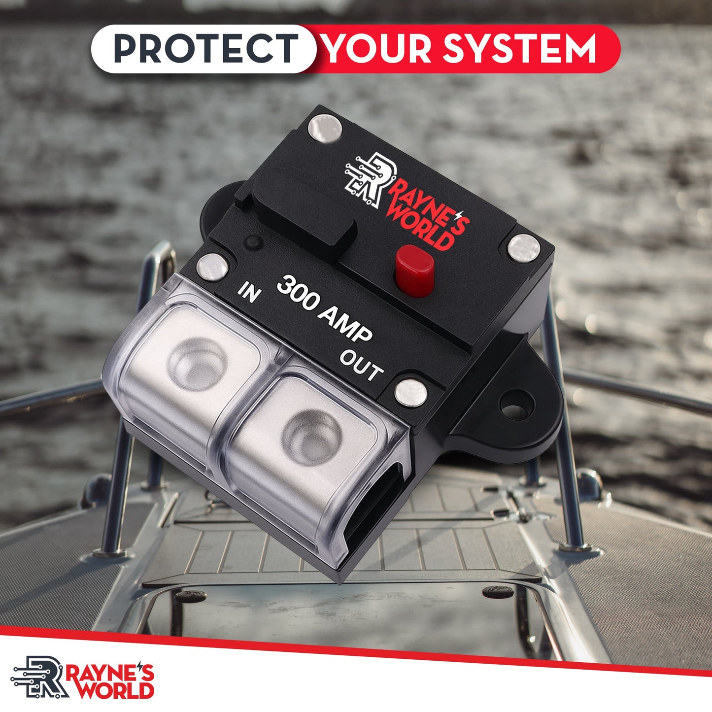 300 Amp Waterproof Circuit Breaker with Dust Covers 12-48V