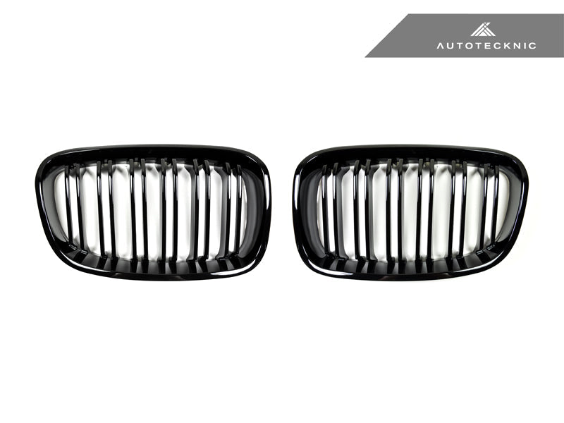 AutoTecknic Dual-Slats Gloss Black Front Grille Set - BMW F20 1-Series