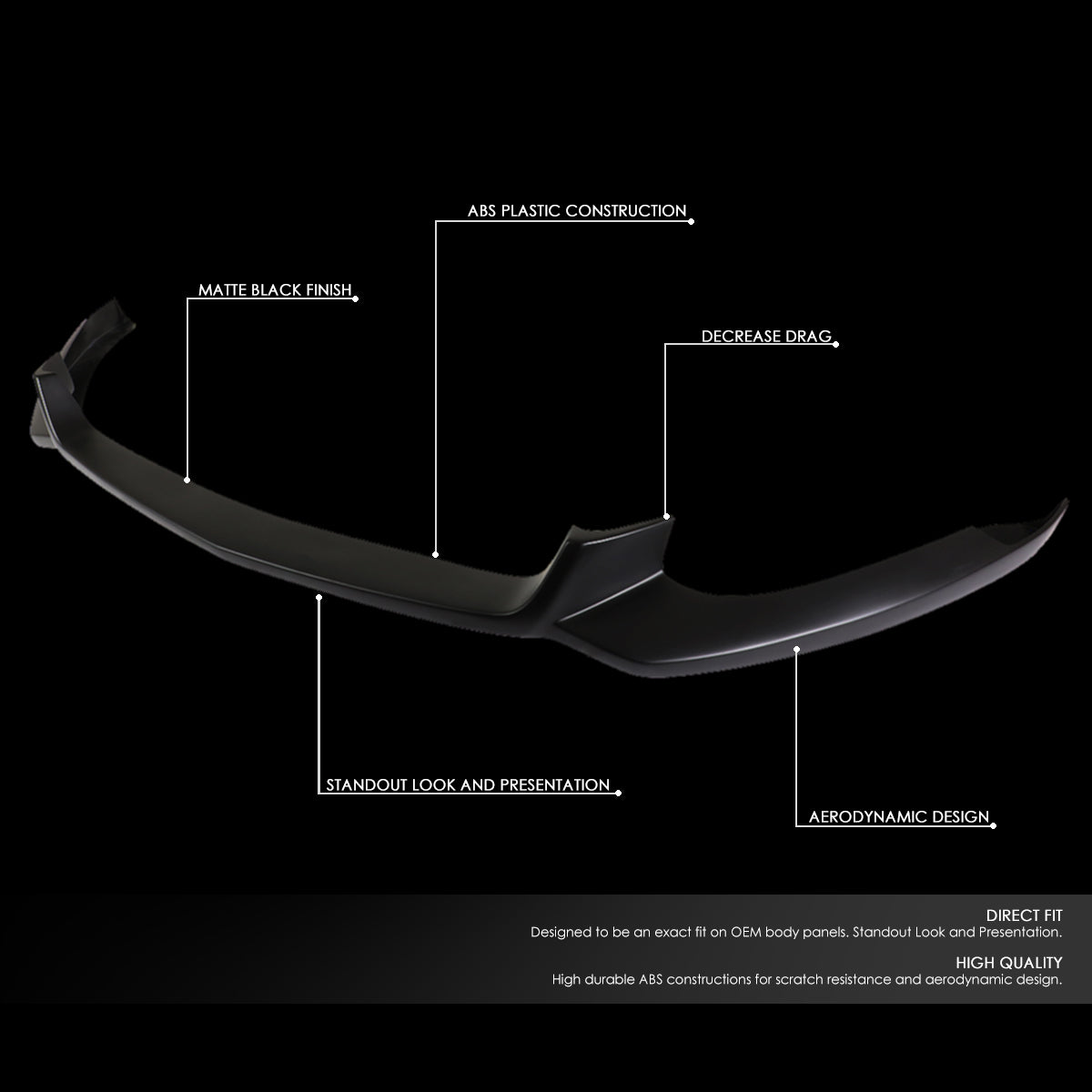 GEN PERFORMANCE 2015-2017 FORD MUSTANG OE EXTENDED STYLE ABS FRONT BUMPER LIP
