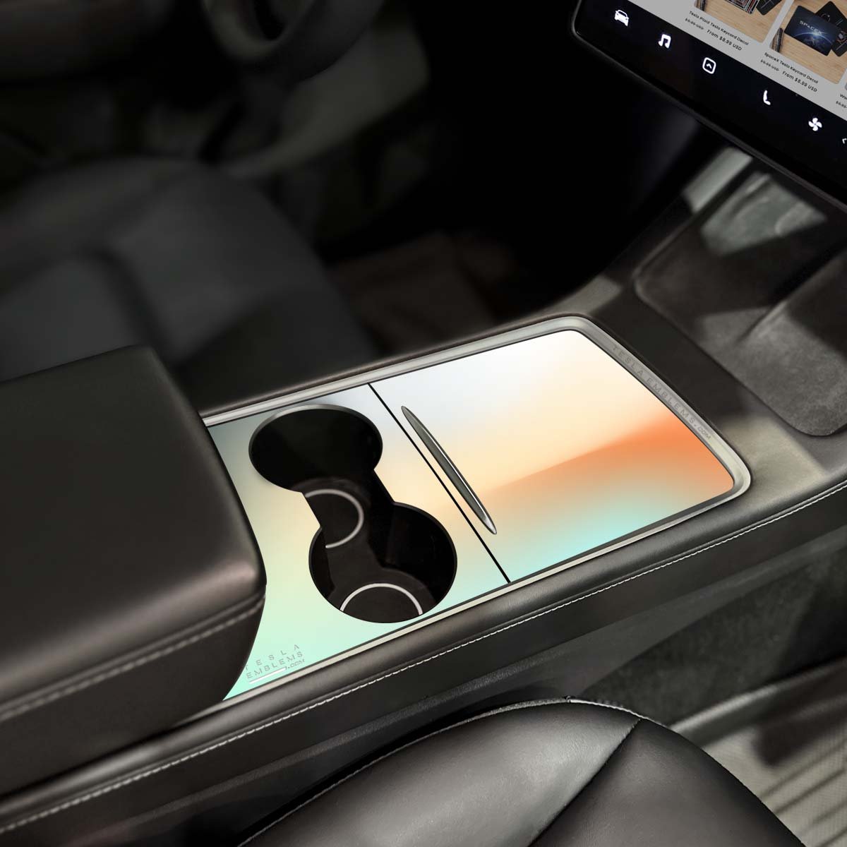 Beachy Gradient | Tesla Center Console Wrap Kit | Model 3 '21-24