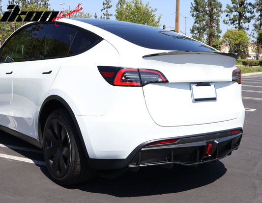 2020-2024 Tesla Y IKON Carbon Fiber Print Rear Lip W/ Rear Aprons PP