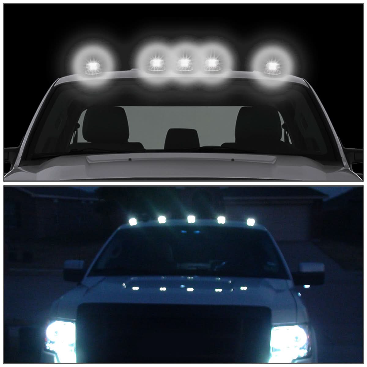 94-98 Dodge Ram 2500/3500 Smoke Housing Cab Light with White LED