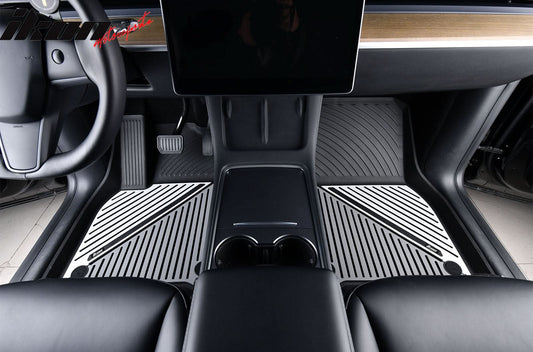 2020-2024 Tesla Model Y 3D Floor Mats Black& Gray& White TPE Injection