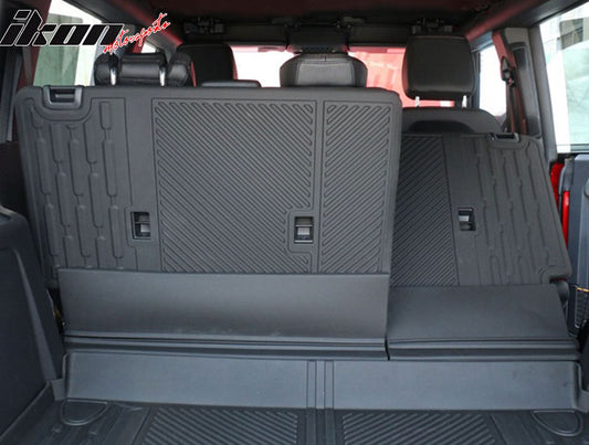 2021-2025 Ford Bronco 4Dr Black TPE Rear Seat Protector Backrest Cover