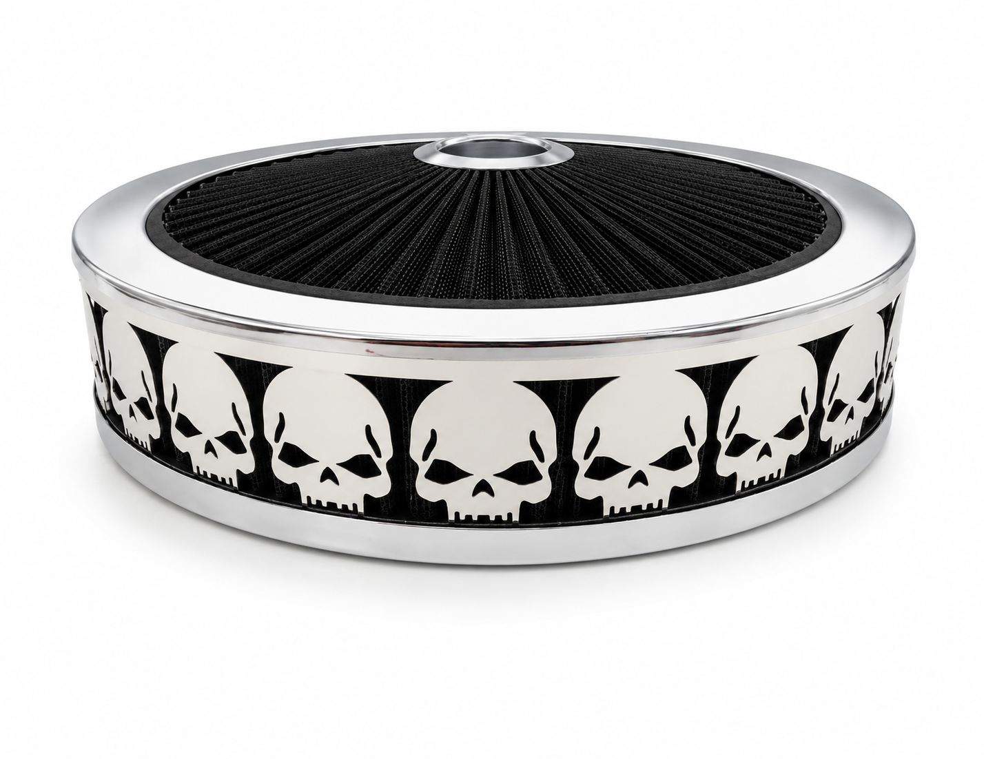 Blingz Beauty Bandz Black And Chrome Air Filter Assembly , Skullz - 750027