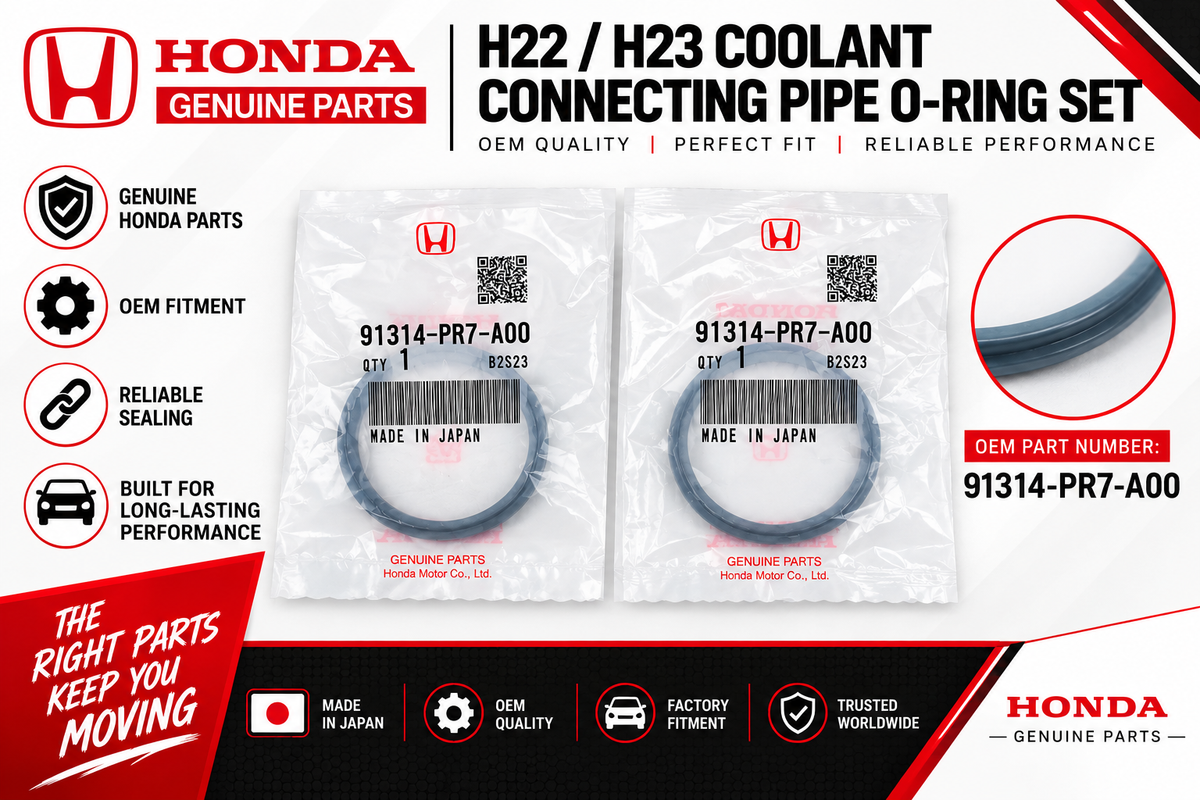 Genuine Honda Prelude H22 DOHC VTEC H23 Coolant Connecting Pipe O-ring SET of 2