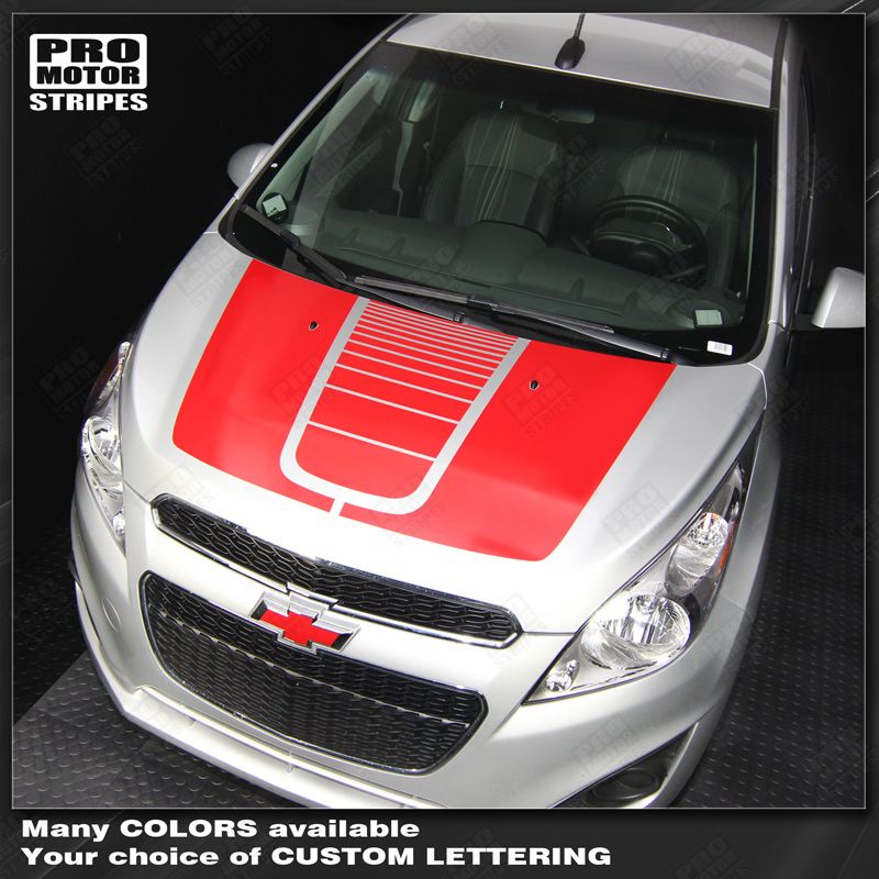 Chevrolet Spark 2013-2015 Hood Stripes with Center Accent