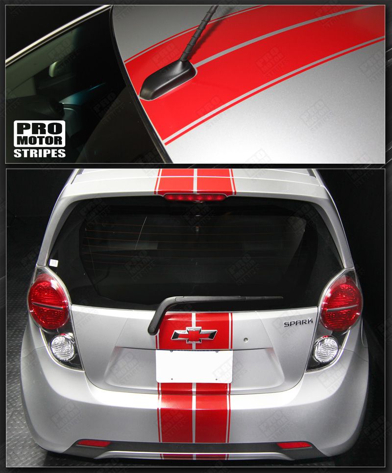 Chevrolet Spark 2013-2015 Over-The-Top Double Center Stripes