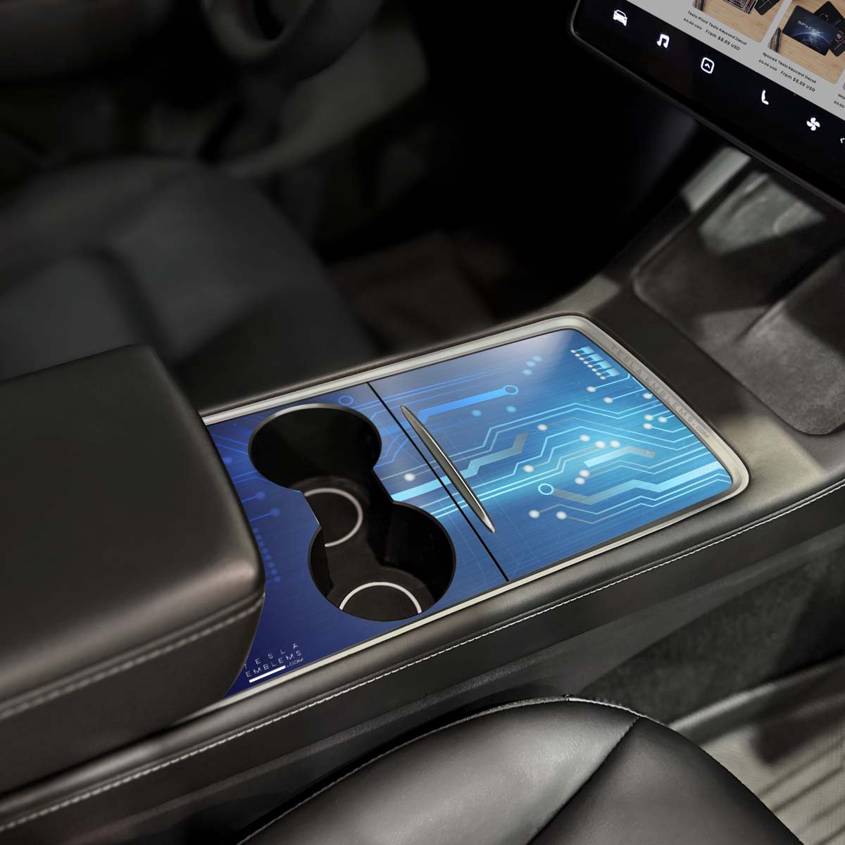 Circuit Blues | Tesla Center Console Wrap Kit | Model 3 '21-24
