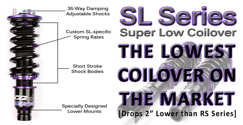 SL Coilovers 04-08 Acura TL FWD D2 Racing FREE SHIPPING