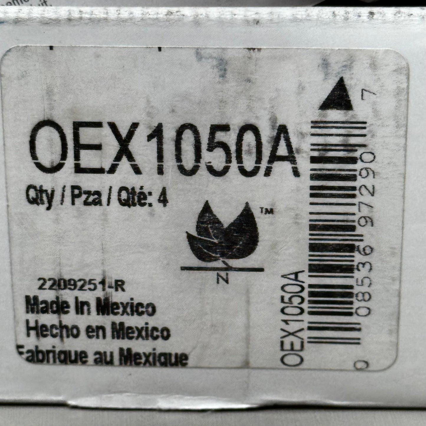 WAGNER OEx Ceramic Disc Brake Pad Set 5 1/2" x 3" Grey OEX1050A