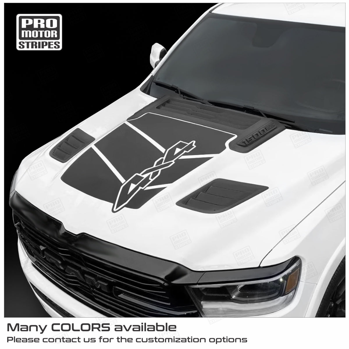 Dodge RAM 1500 Rebel 2019-2024 Hood Decal 4x4 Graphic Stripe