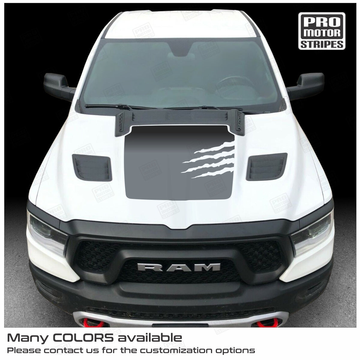 Dodge RAM 1500 Rebel 2019-2024 Claw Rips Hood Decal