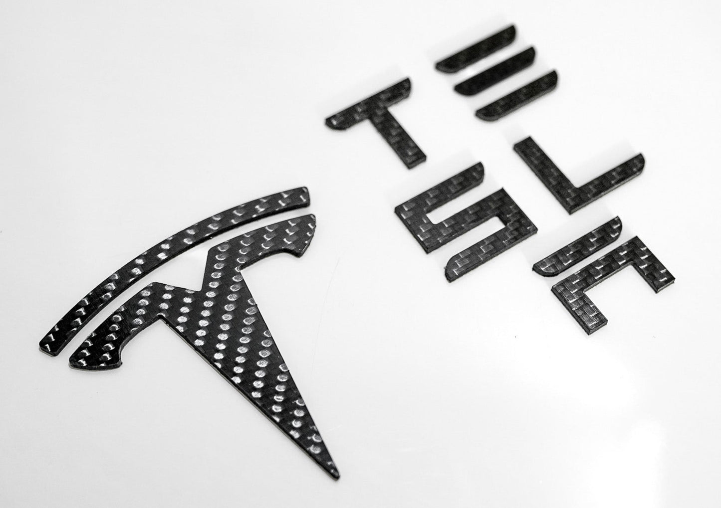 TESLA Gloss Carbon Fiber Emblem Logo for Model 3 & Y Hood +Trunk Letter Accessories