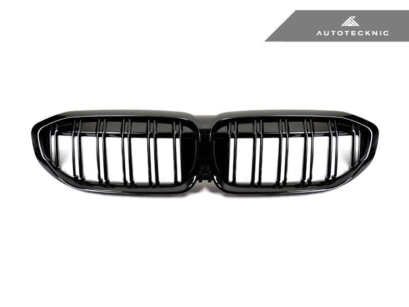 AutoTecknic Dual-Slats Gloss Black Front Grille - BMW G20 3-Series Pre-LCI