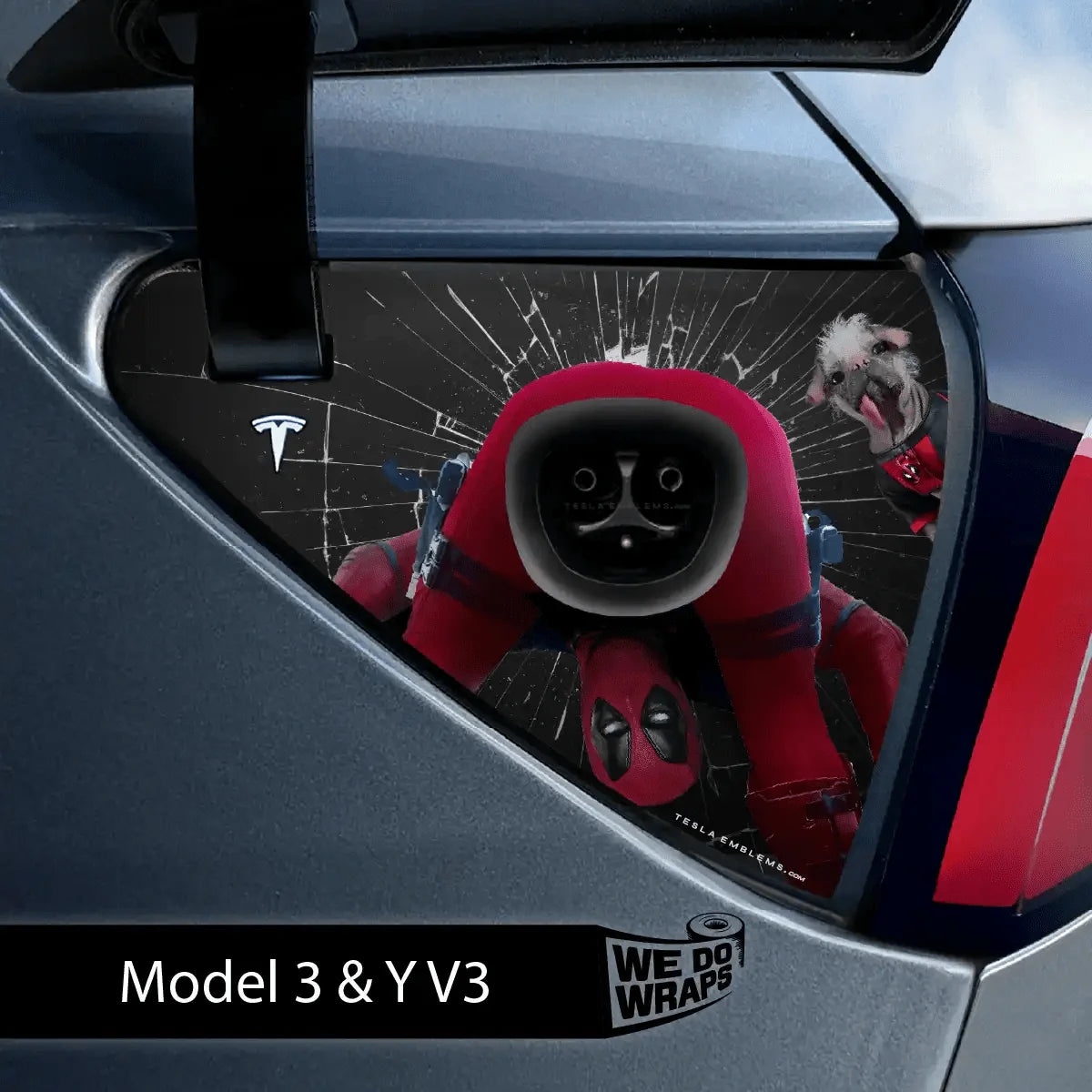 Deadpool Cheeky Charging Tesla Charge Port Wrap | Model 3