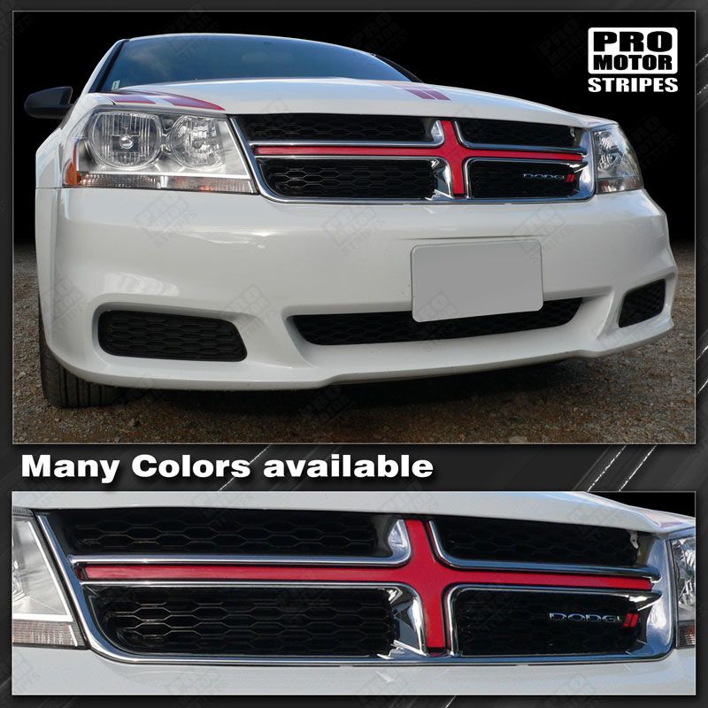 Dodge Avenger 2008-2014 Front Grill Cross Insert Overlay Stripe