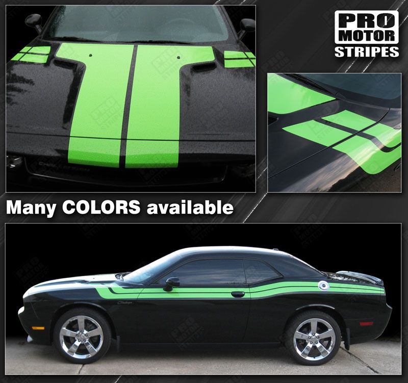 Dodge Challenger 2008-2023 Hood, Fender, Side Dual Stripes