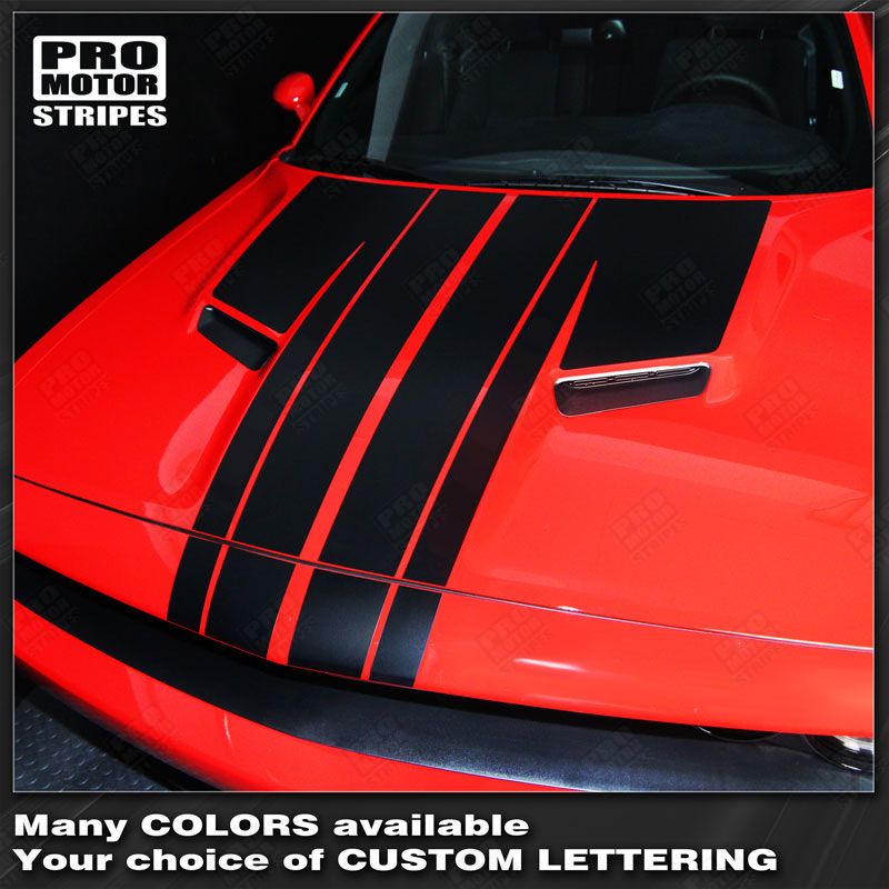 Dodge Challenger 2008-2023 Split Hood Custom T-Stripes