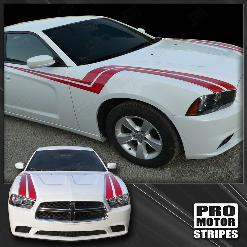 Dodge Charger 2011-2014 Fender to Side Thunderbolt Hash Stripes