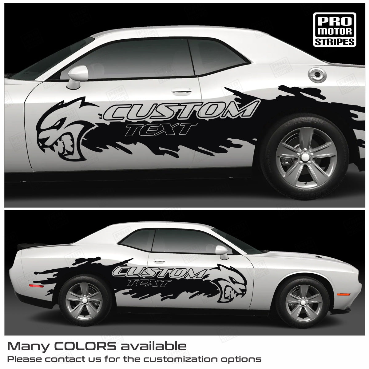 Dodge Challenger 2008-2023 Side Mud Splash Hellcat Stripes Decals