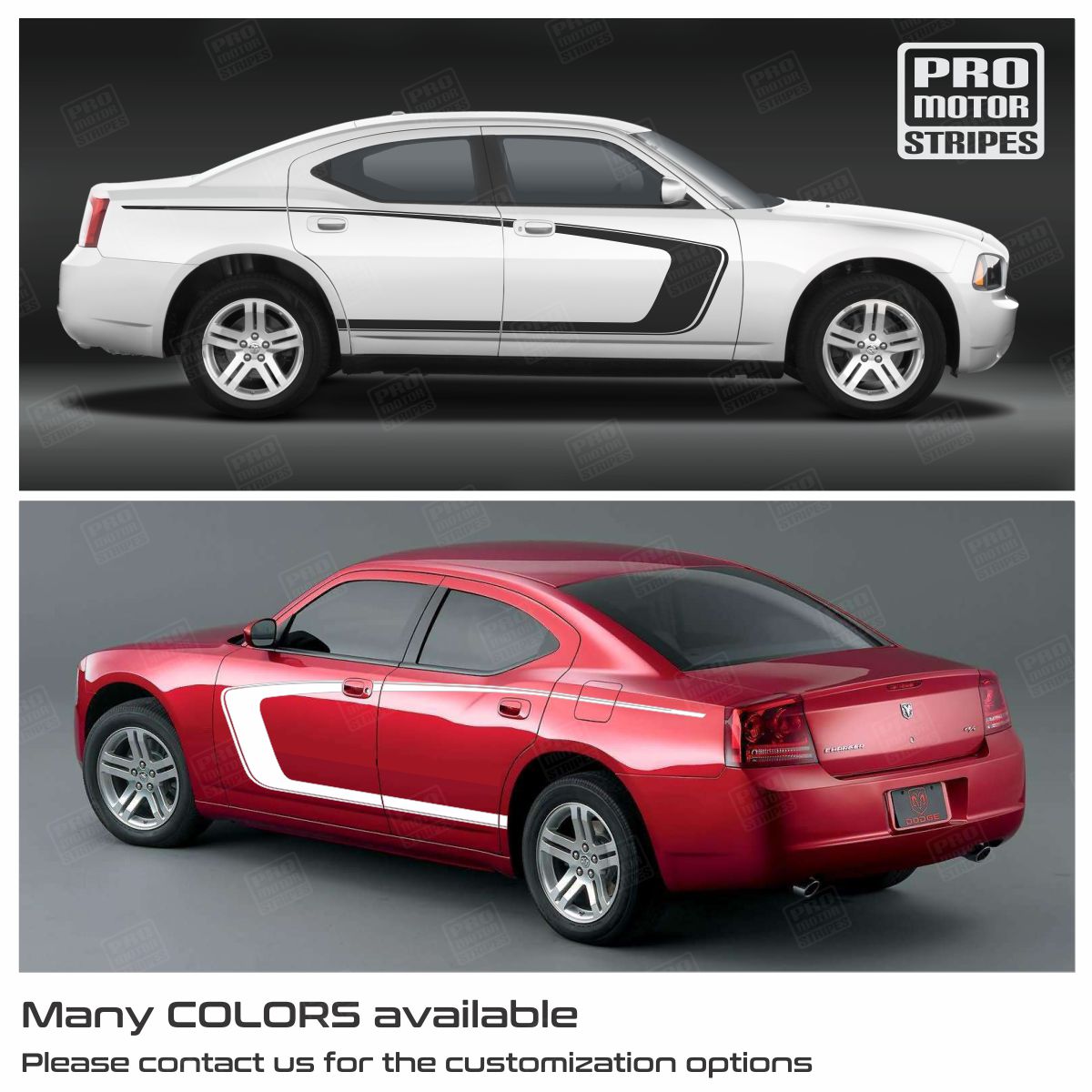 Dodge Charger 2006-2010 Side Scallop Accent Decals Stripes