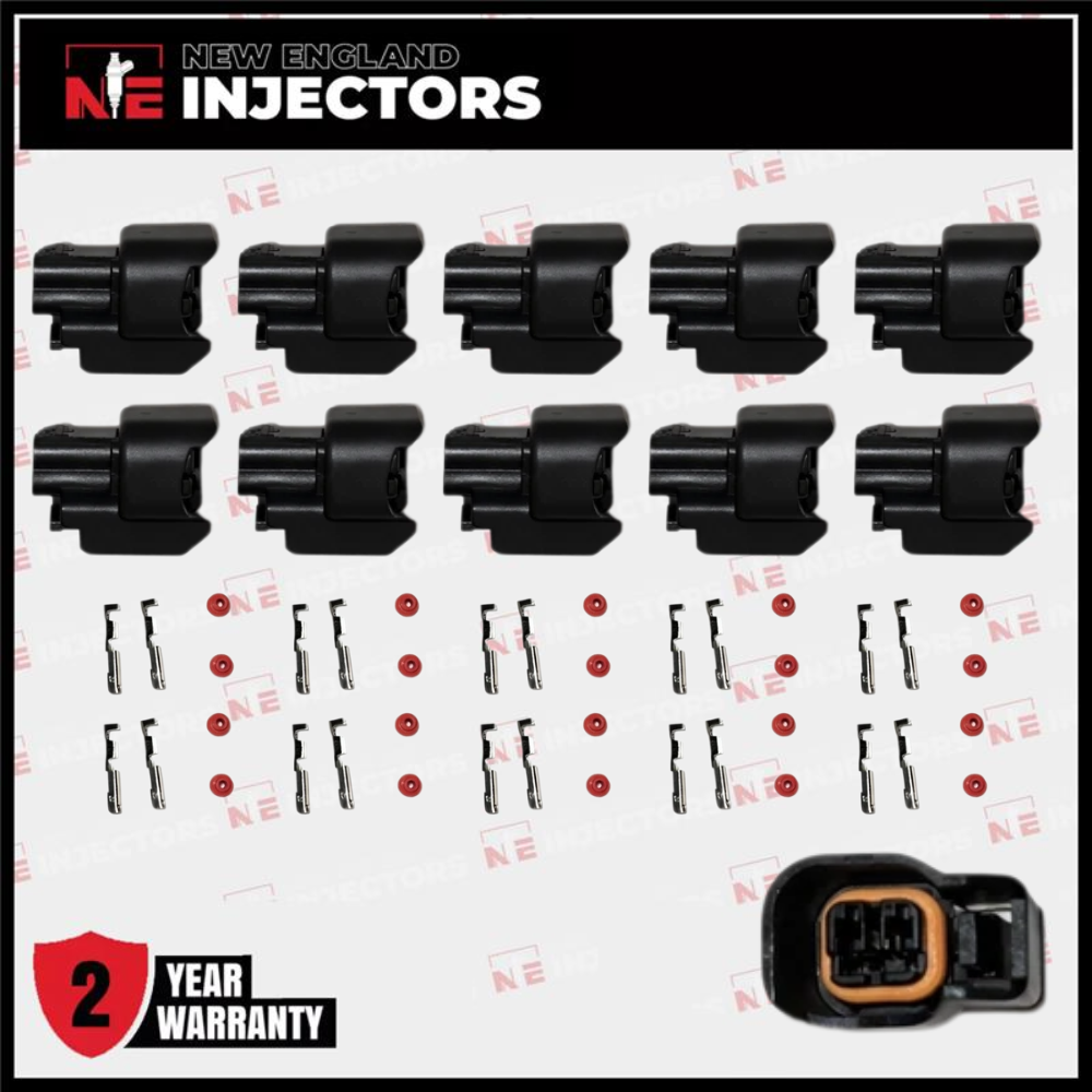 EV6/EV14 Fuel Injector Connector Kit Bosch USCAR Plug - Pins & Seals Set of 10