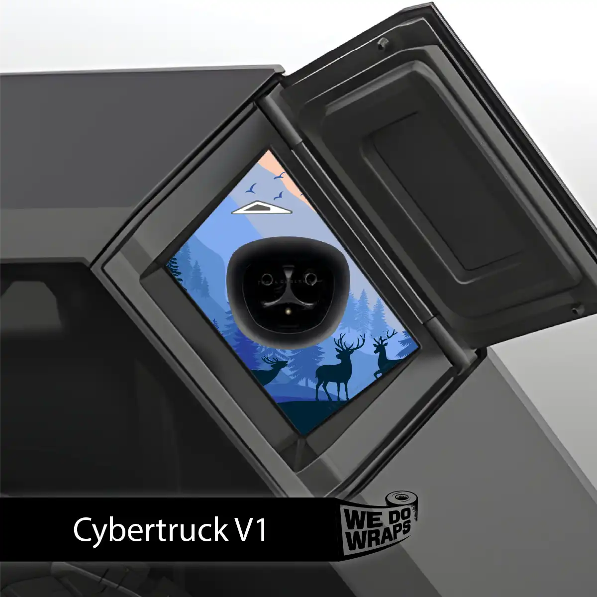 Distracted Elk Tesla Charge Port Wrap | Cybertruck
