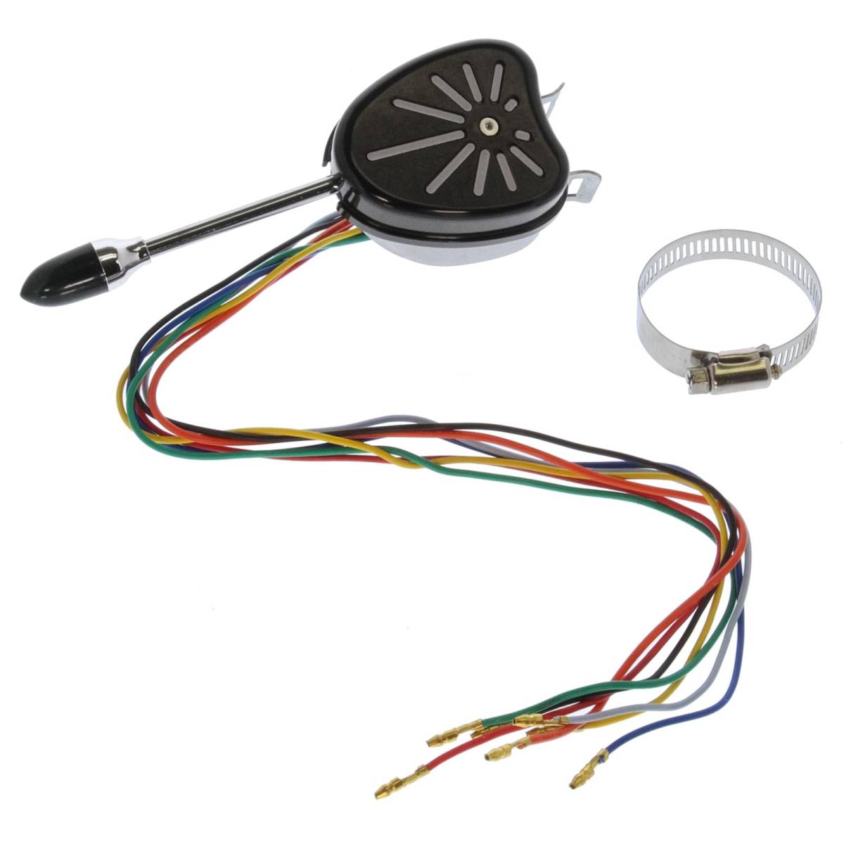 Turn Signal Switch, W/ Billet Cover "SUNRISE", Bright Black SYSTEM