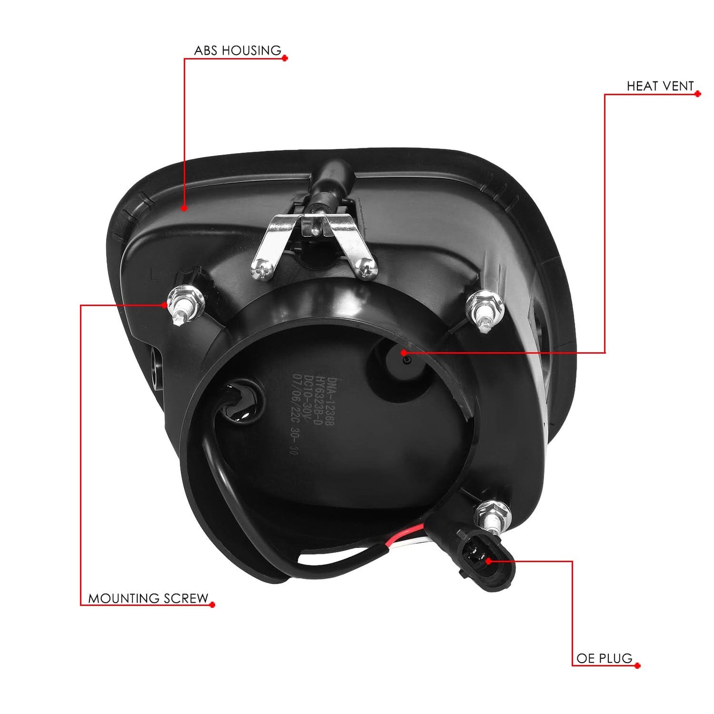 08-17 Freightliner Cascadia Projector LED Fog Lights - Black