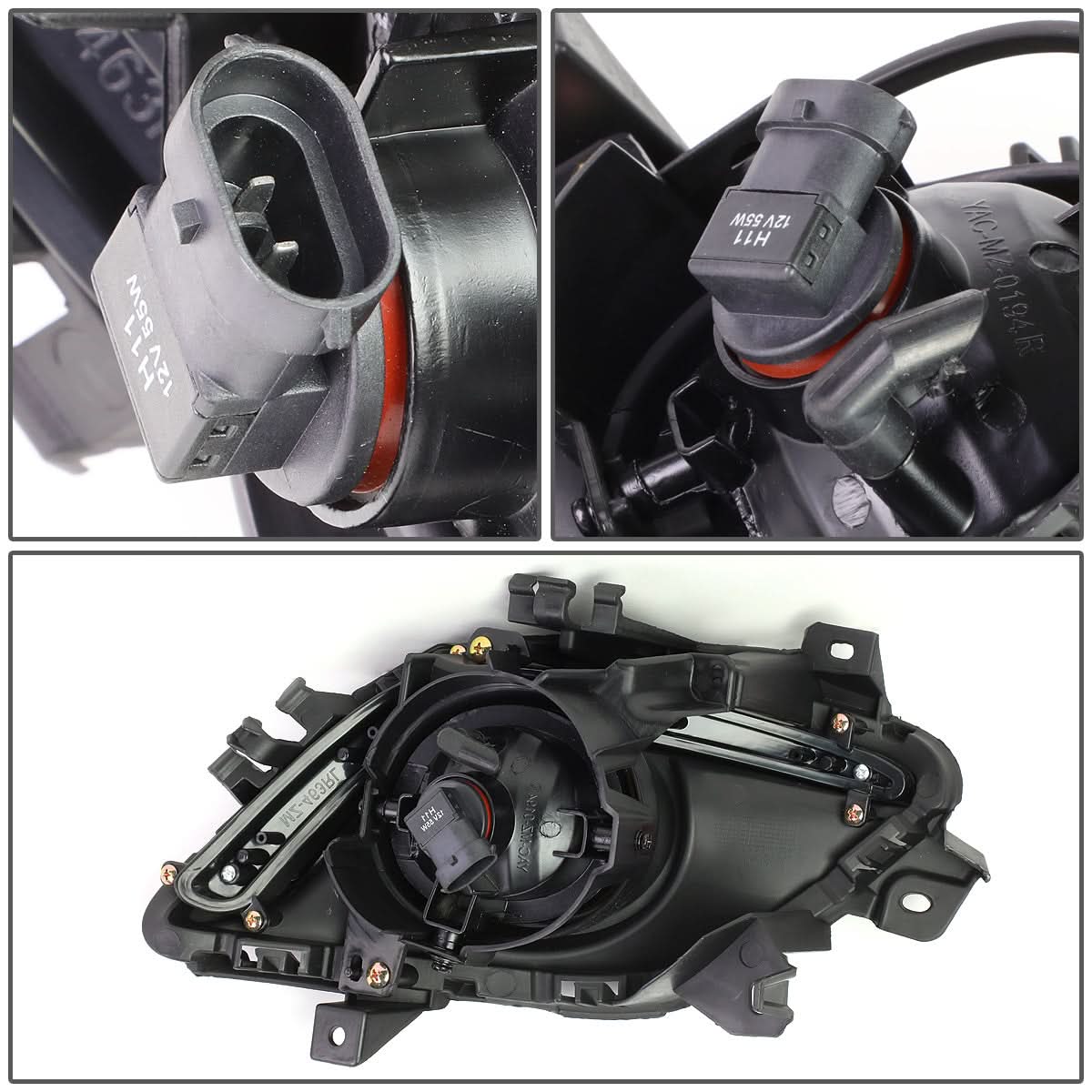 2014-2016 Mazda 6 Fog Lights with Switch - Black Bezel Smoke