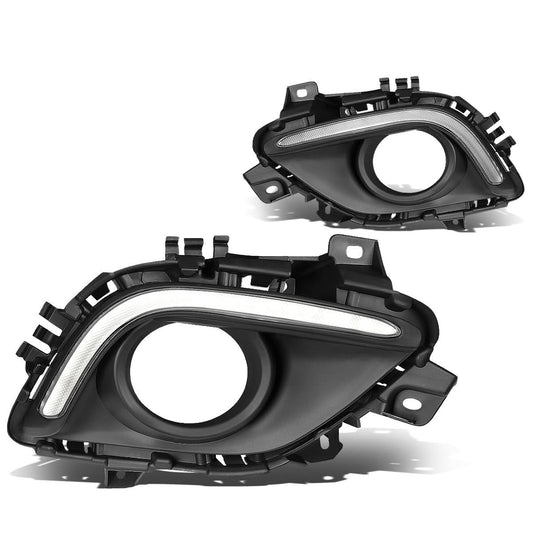 2014-2016 Mazda 6 Fog Light Cover with DRL Strip - Black/Chrome