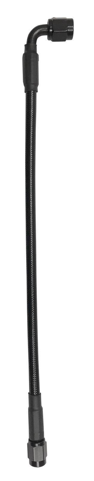 3an PTFE Black Cover Hose 10in Str- 90-Deg