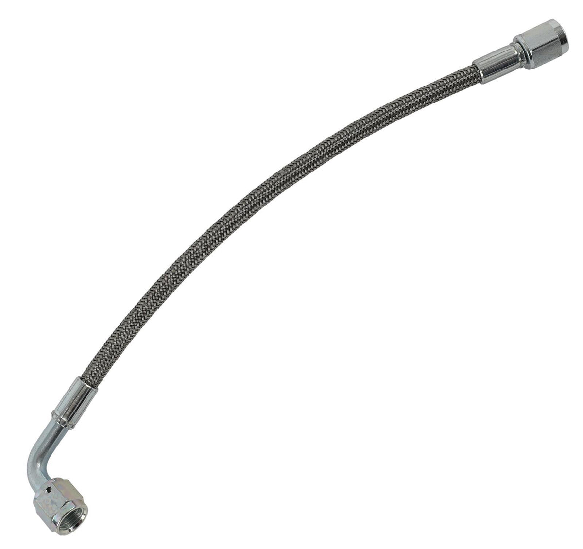 4an PTFE Hose Assembly Str x 90-Deg 10in Long