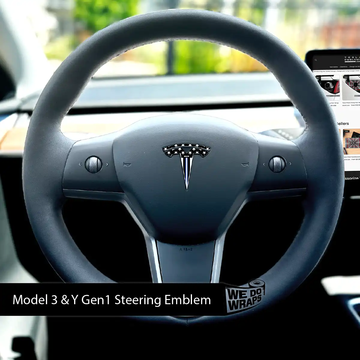 First Responders EMS Tesla Steering Wheel Wrap | M3 2017-Jan 2024