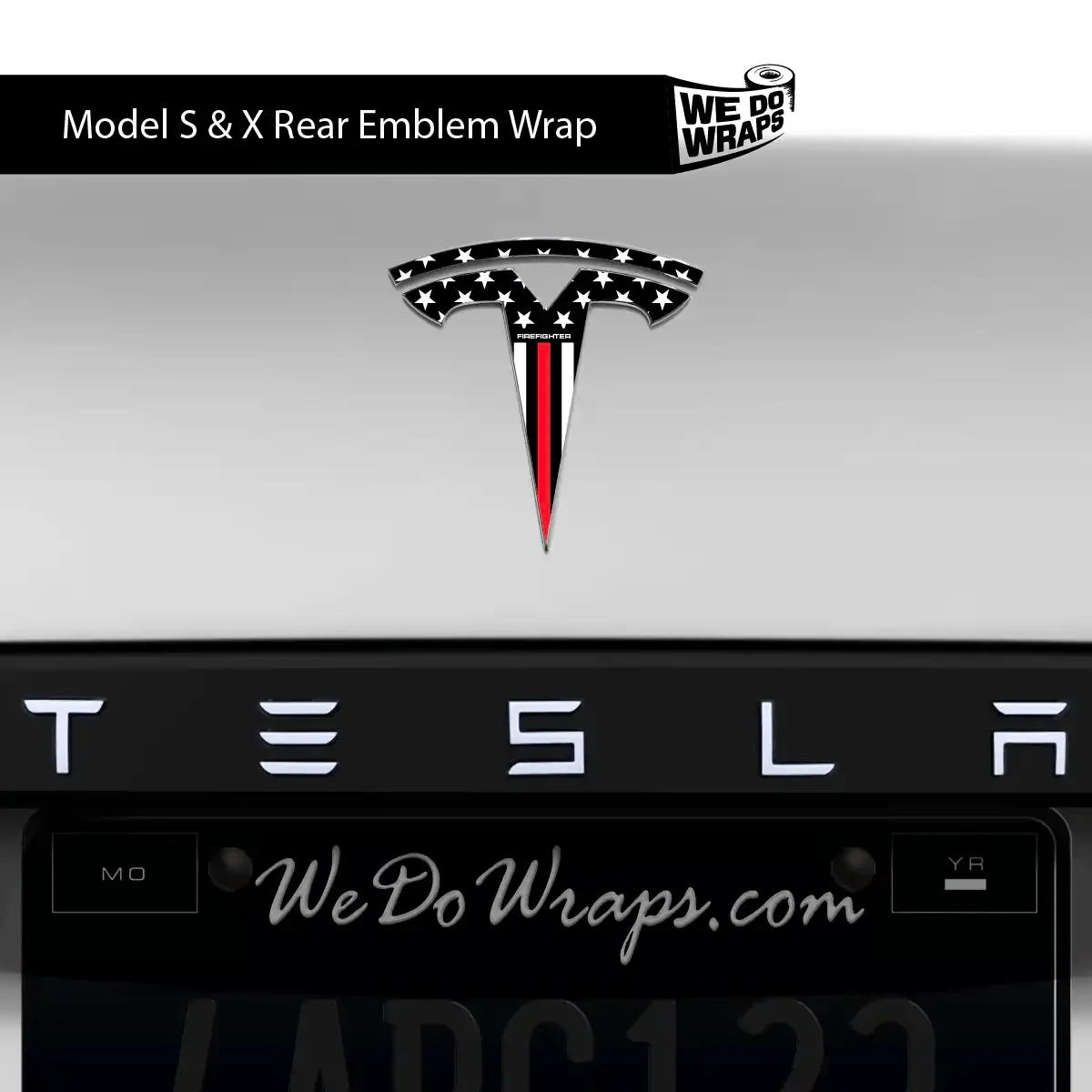 First Responders Firefighter Tesla Emblem Decals (Front + Back) | Model X