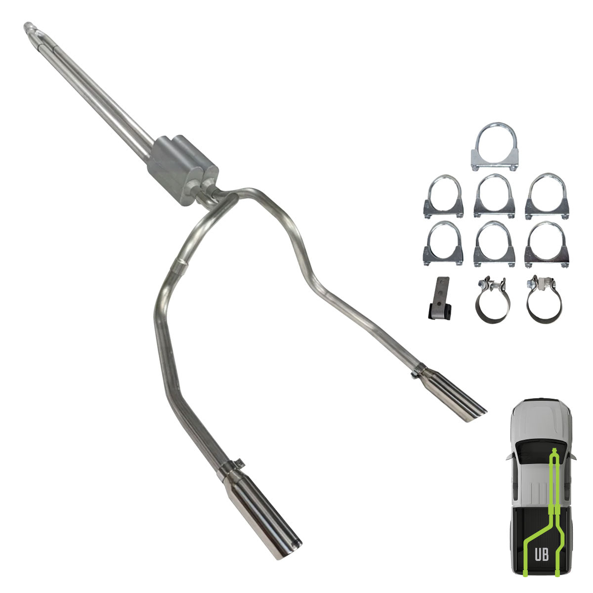 Ford, 2021-2026, 5.0L, Clamp/On - MPI Exhaust Cat-Back Dual Exhaust Kits