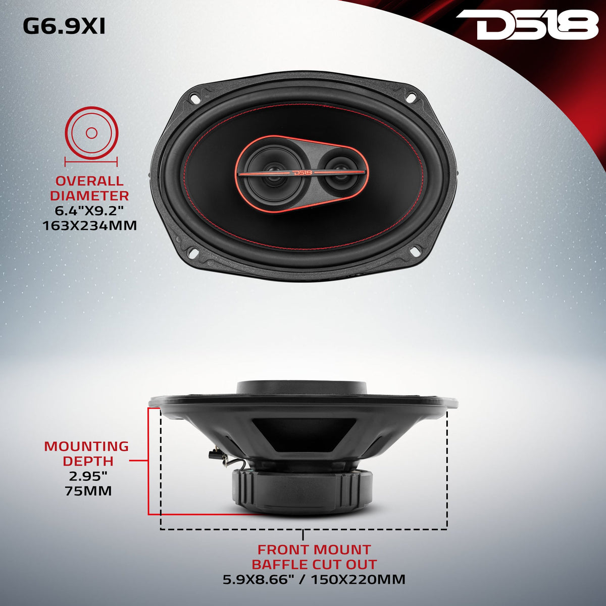 GEN-X 6x9" 3-Way Coaxial Speakers | 60W RMS 4-Ohm