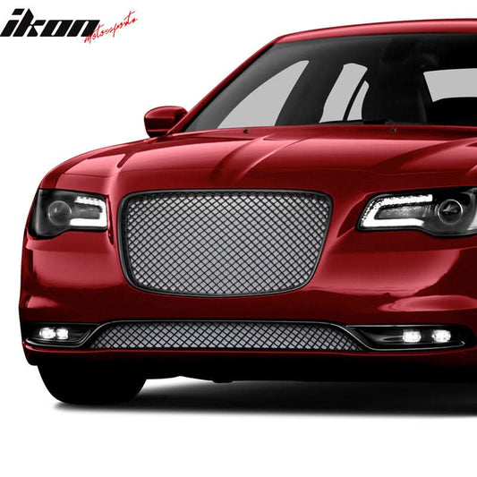 2015-2023 Chrysler 300 300C B Style Black Front Bumper Upper Grille