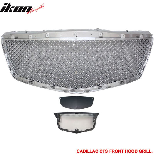 2014-2019 Cadillac CTS Sedan B Style Chrome Front Hood Grille ABS