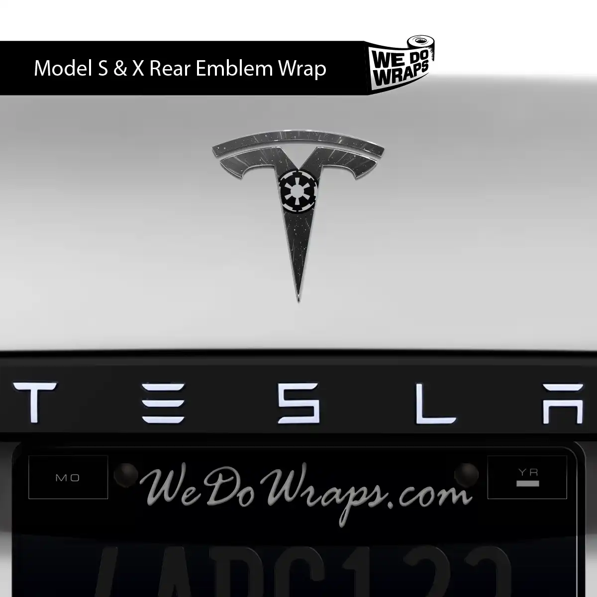 Space Gear Tesla Emblem Decals (Front + Back) | Model X