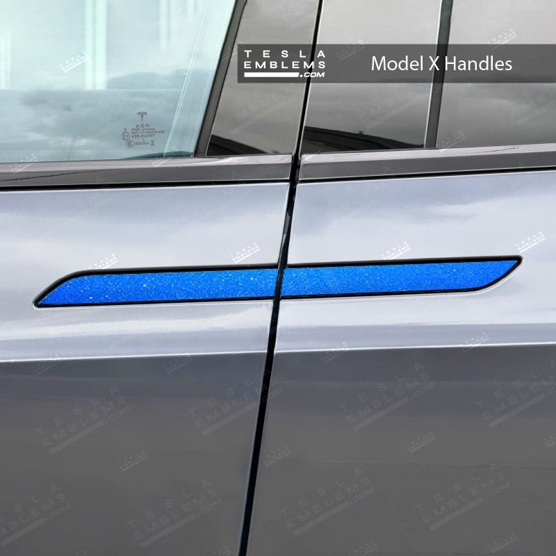 3M Gloss Fire Blue Tesla Door Handle Decals (4pcs)