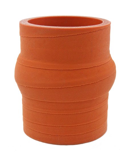 2" ID x 3" Long Silicone Hump Hose, Matte Red Aramid, 500°F
