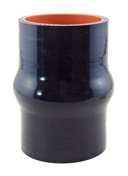 2.25" ID x 4" Long Silicone Hump Hose, Gloss Black